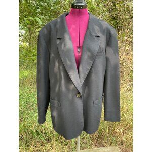 Vintage Women's  Blazer Jacket Pendleton Size 22W 100% Virgin Wool Black